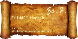 Zsidó Henrik névjegykártya